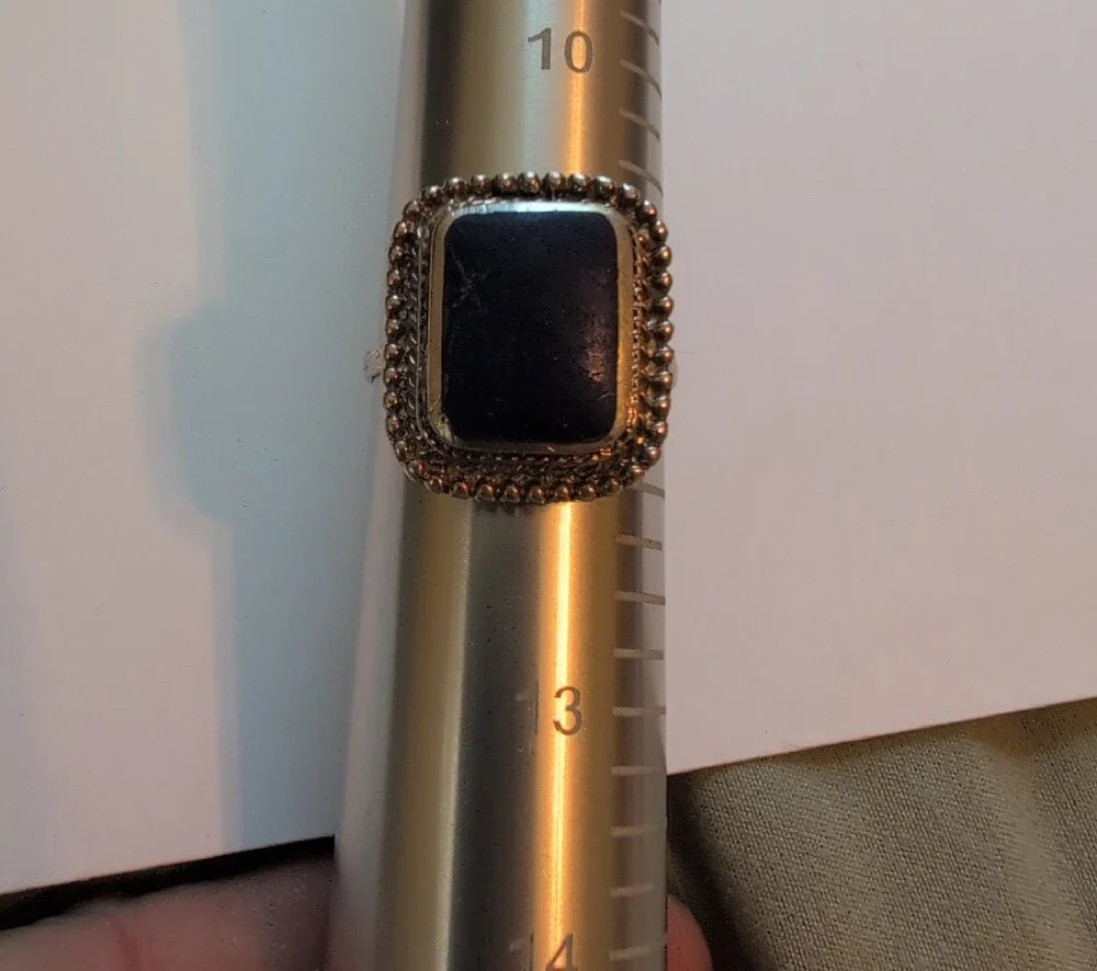 Sterling Silver And Lapis Lazul Frame Ring